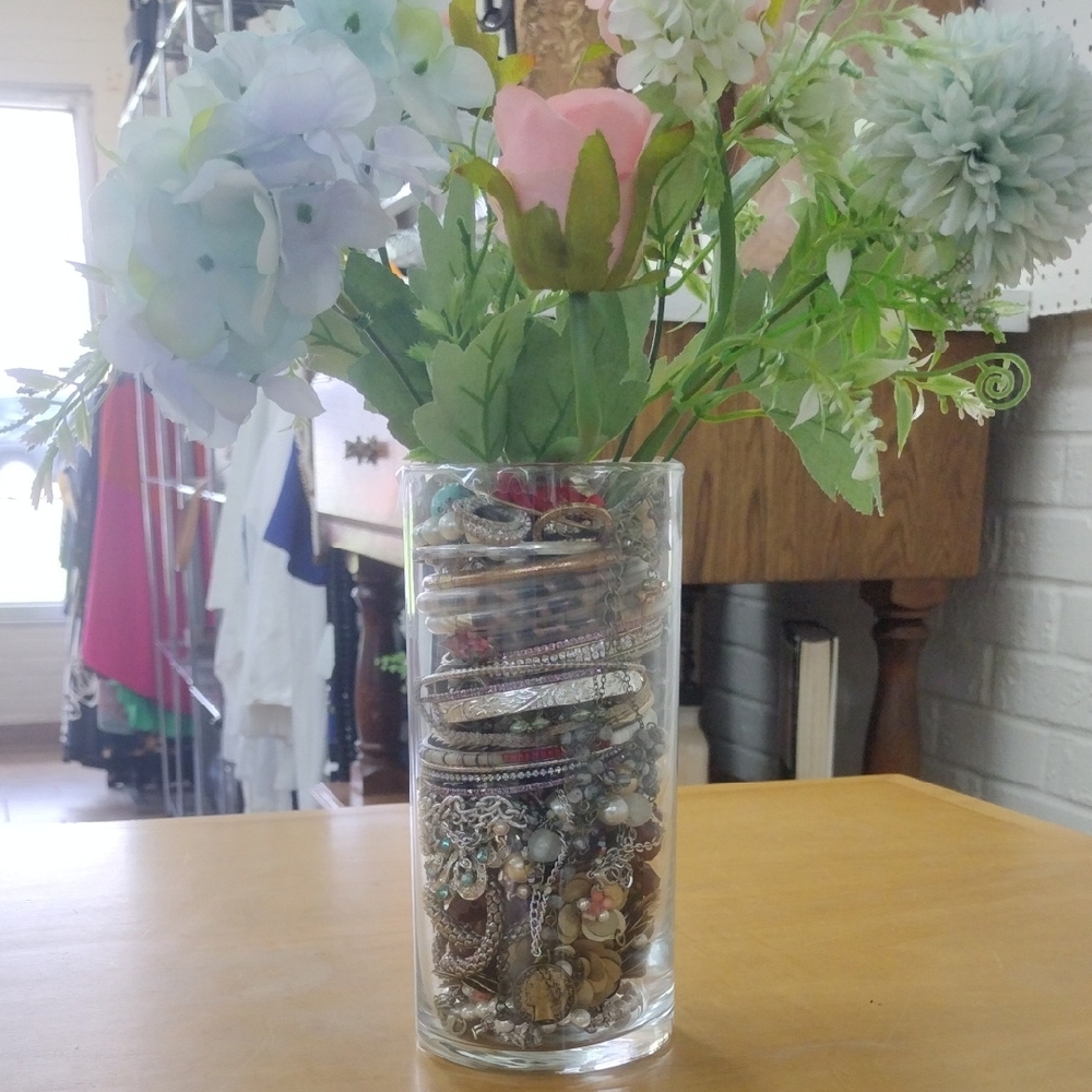 Elegant Floral Arrangement In Glass Vase